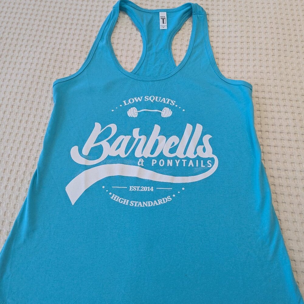 Barbells And Ponytails "LOGO" Racerback Tank Top Sz M NEW